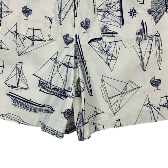 Tory Burch Adrift Skort Shorts 28 Navy Sea New Ivory Spinaker Nautical Sailing - Picture 10 of 12